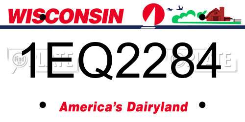 1EQ2284 Wisconsin License Plate