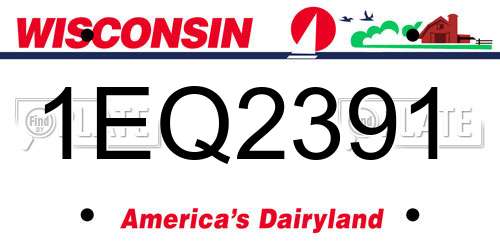 1EQ2391 Wisconsin License Plate