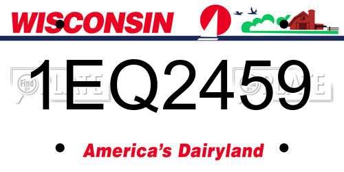 1EQ2459 Wisconsin License Plate