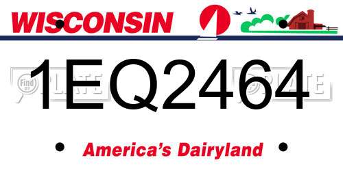 1EQ2464 Wisconsin License Plate