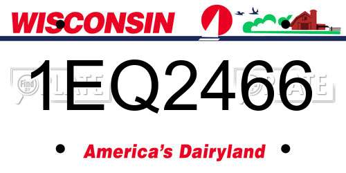1EQ2466 Wisconsin License Plate