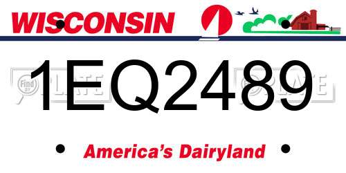 1EQ2489 Wisconsin License Plate