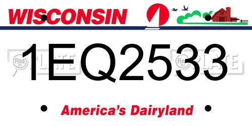 1EQ2533 Wisconsin License Plate