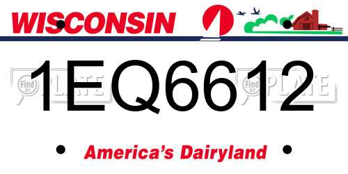 1EQ6612 Wisconsin License Plate