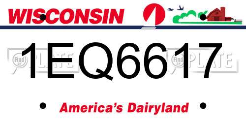 1EQ6617 Wisconsin License Plate