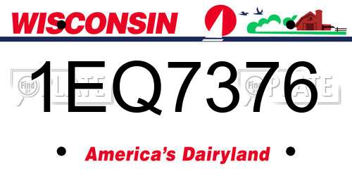 1EQ7376 Wisconsin License Plate