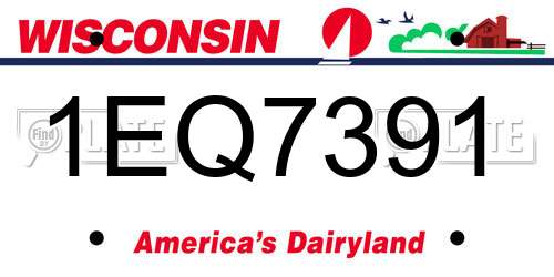 1EQ7391 Wisconsin License Plate