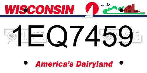 1EQ7459 Wisconsin License Plate