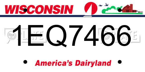 1EQ7466 Wisconsin License Plate
