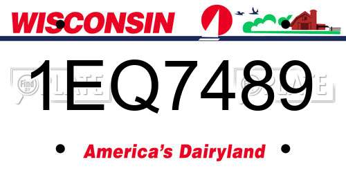 1EQ7489 Wisconsin License Plate
