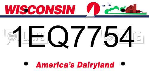 1EQ7754 Wisconsin License Plate
