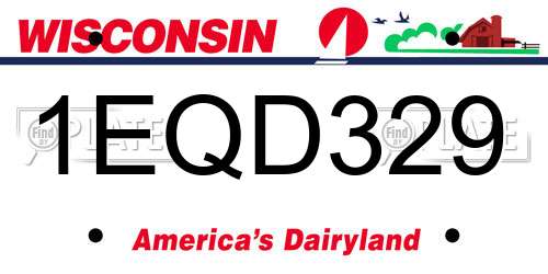 1EQD329 Wisconsin License Plate