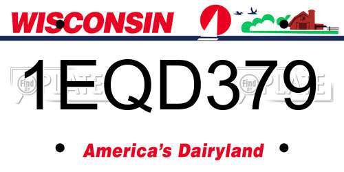 1EQD379 Wisconsin License Plate