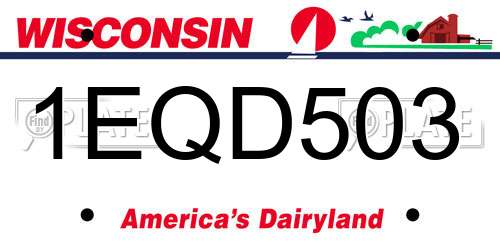1EQD503 Wisconsin License Plate