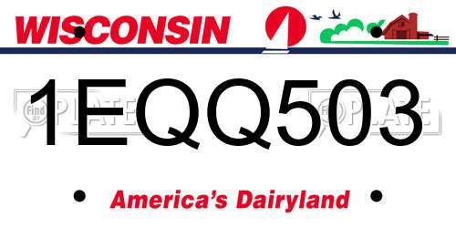 1EQQ503 Wisconsin License Plate