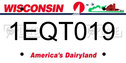 1EQT019 Wisconsin License Plate