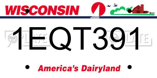 1EQT391 Wisconsin License Plate