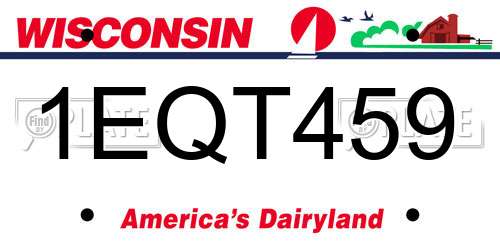 1EQT459 Wisconsin License Plate