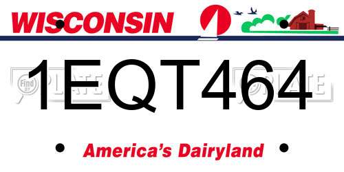1EQT464 Wisconsin License Plate