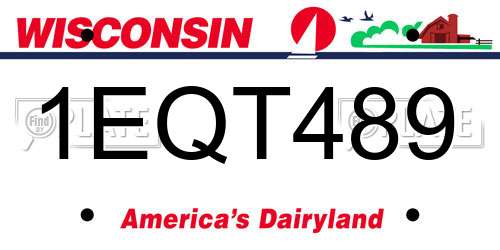 1EQT489 Wisconsin License Plate