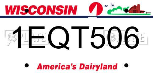 1EQT506 Wisconsin License Plate