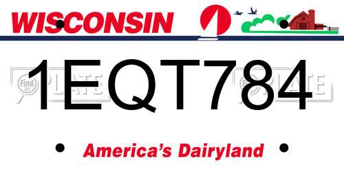 1EQT784 Wisconsin License Plate