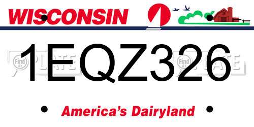 1EQZ326 Wisconsin License Plate