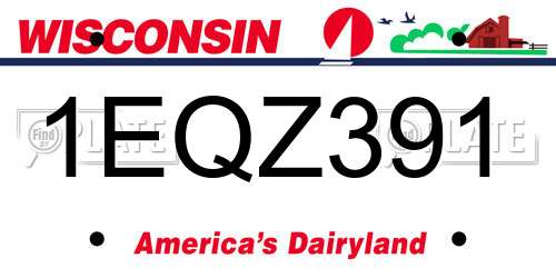 1EQZ391 Wisconsin License Plate