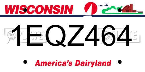 1EQZ464 Wisconsin License Plate