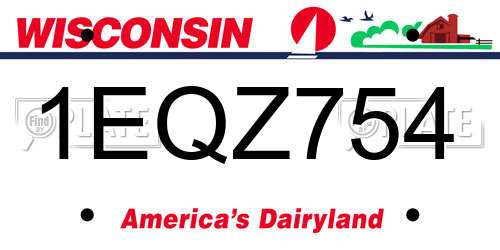 1EQZ754 Wisconsin License Plate
