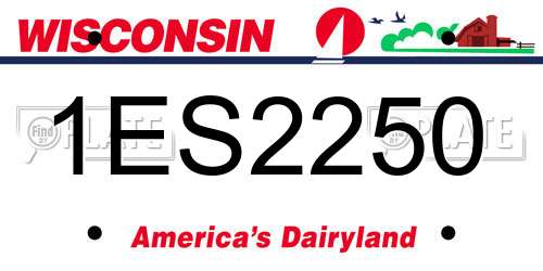1ES2250 Wisconsin License Plate