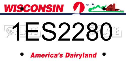 1ES2280 Wisconsin License Plate