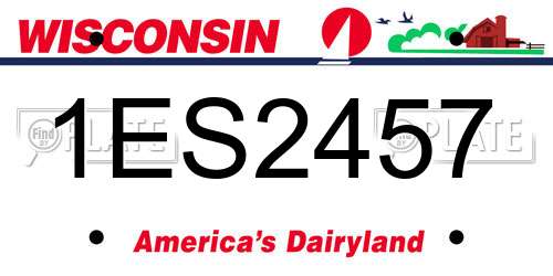 1ES2457 Wisconsin License Plate