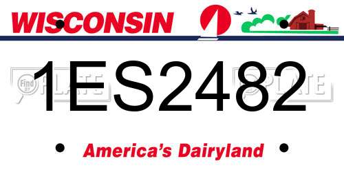 1ES2482 Wisconsin License Plate