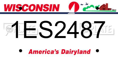1ES2487 Wisconsin License Plate