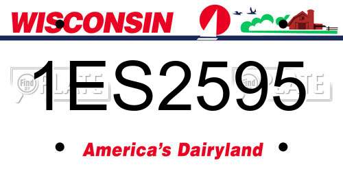 1ES2595 Wisconsin License Plate
