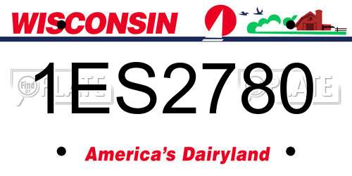 1ES2780 Wisconsin License Plate