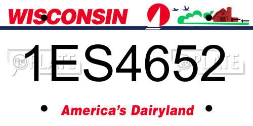 1ES4652 Wisconsin License Plate