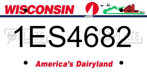 1ES4682 Wisconsin License Plate