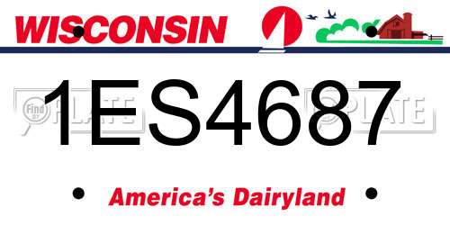 1ES4687 Wisconsin License Plate