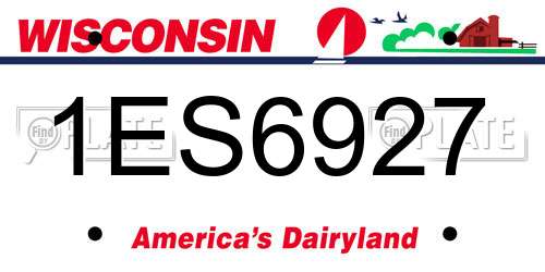 1ES6927 Wisconsin License Plate