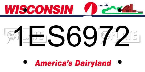 1ES6972 Wisconsin License Plate