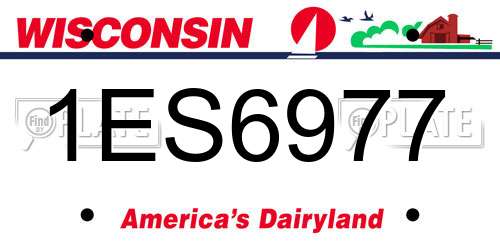 1ES6977 Wisconsin License Plate