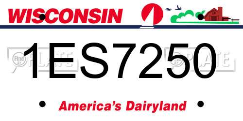 1ES7250 Wisconsin License Plate