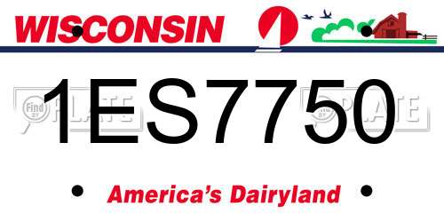 1ES7750 Wisconsin License Plate