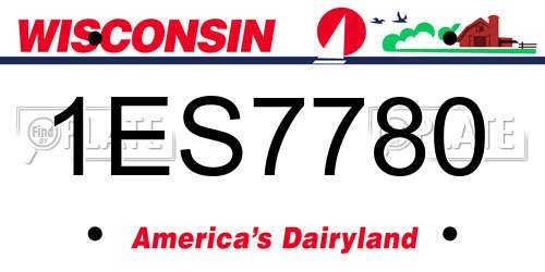 1ES7780 Wisconsin License Plate