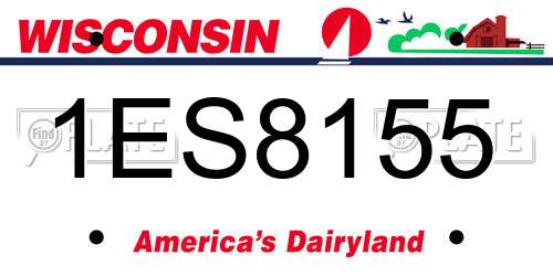 1ES8155 Wisconsin License Plate