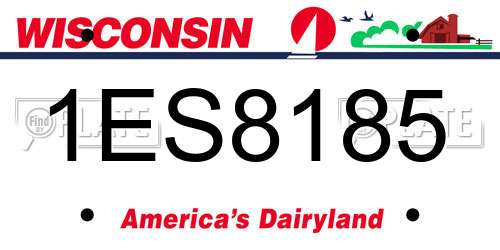 1ES8185 Wisconsin License Plate