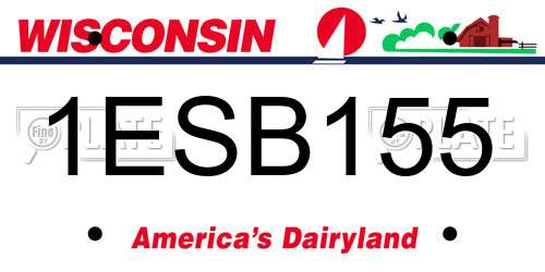 1ESB155 Wisconsin License Plate
