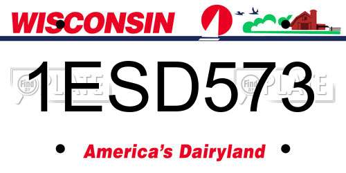1ESD573 Wisconsin License Plate